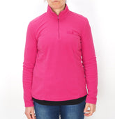 Womens Jack Wolfskin Gecko 17553 Azalea Red Half Zip Pullover Fleece Sweatshirt